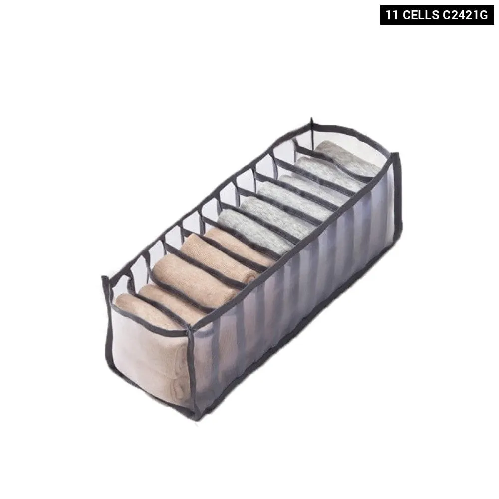 11 Compartment Home Collapsible Underwear Storage Box Nylon Organizing Dormitory Storage Bra Organizing Breathable Mesh Bag