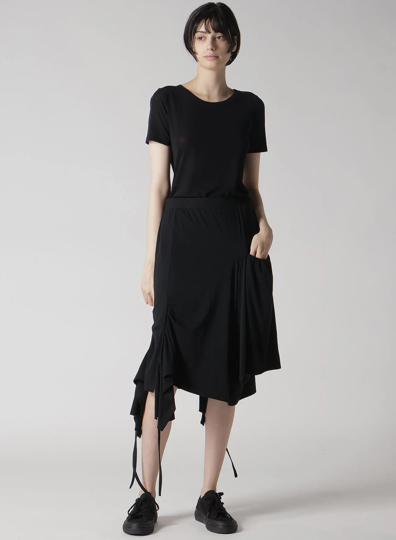 56/-COMPACT SINGLE JERSEY GATHERED SKIRT