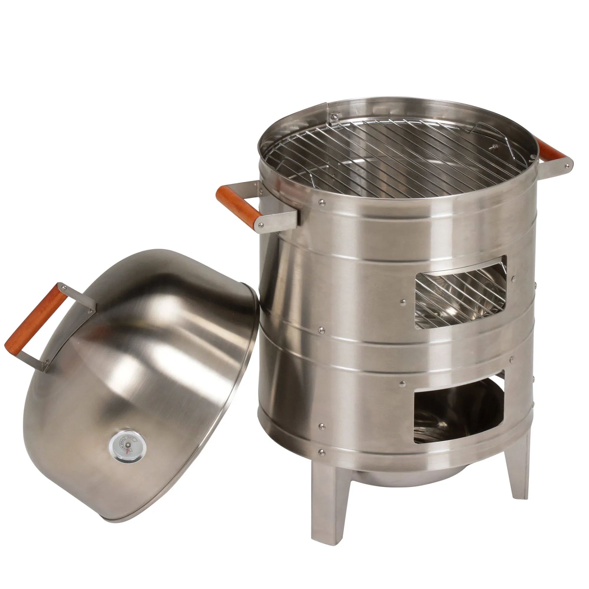 Americana Grills 351 Square Inch Stainless Steel Charcoal BBQ Meat Smoker (Used)