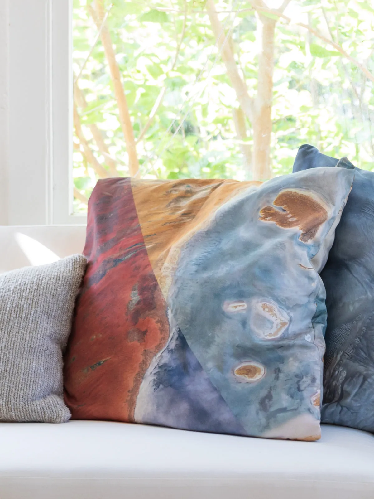 Arial Collage Throw Pillows