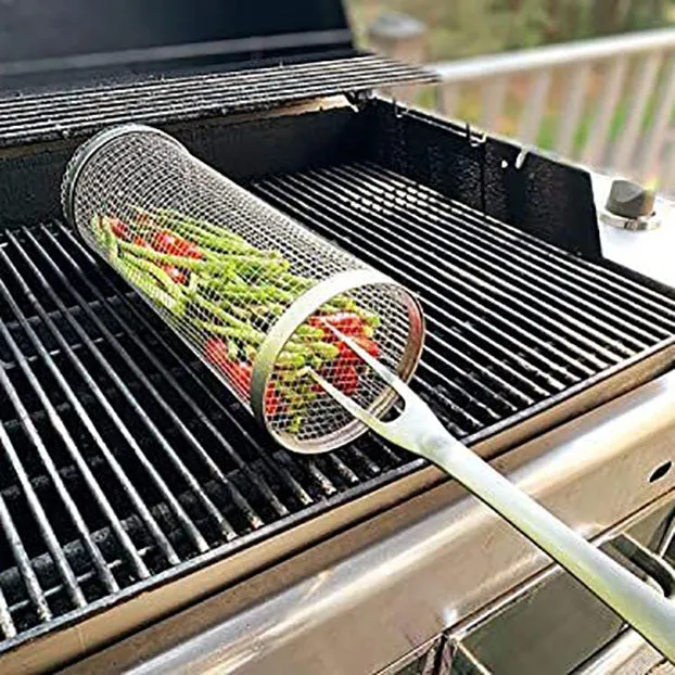 Barbecue stainless steel wire mesh cylinder
