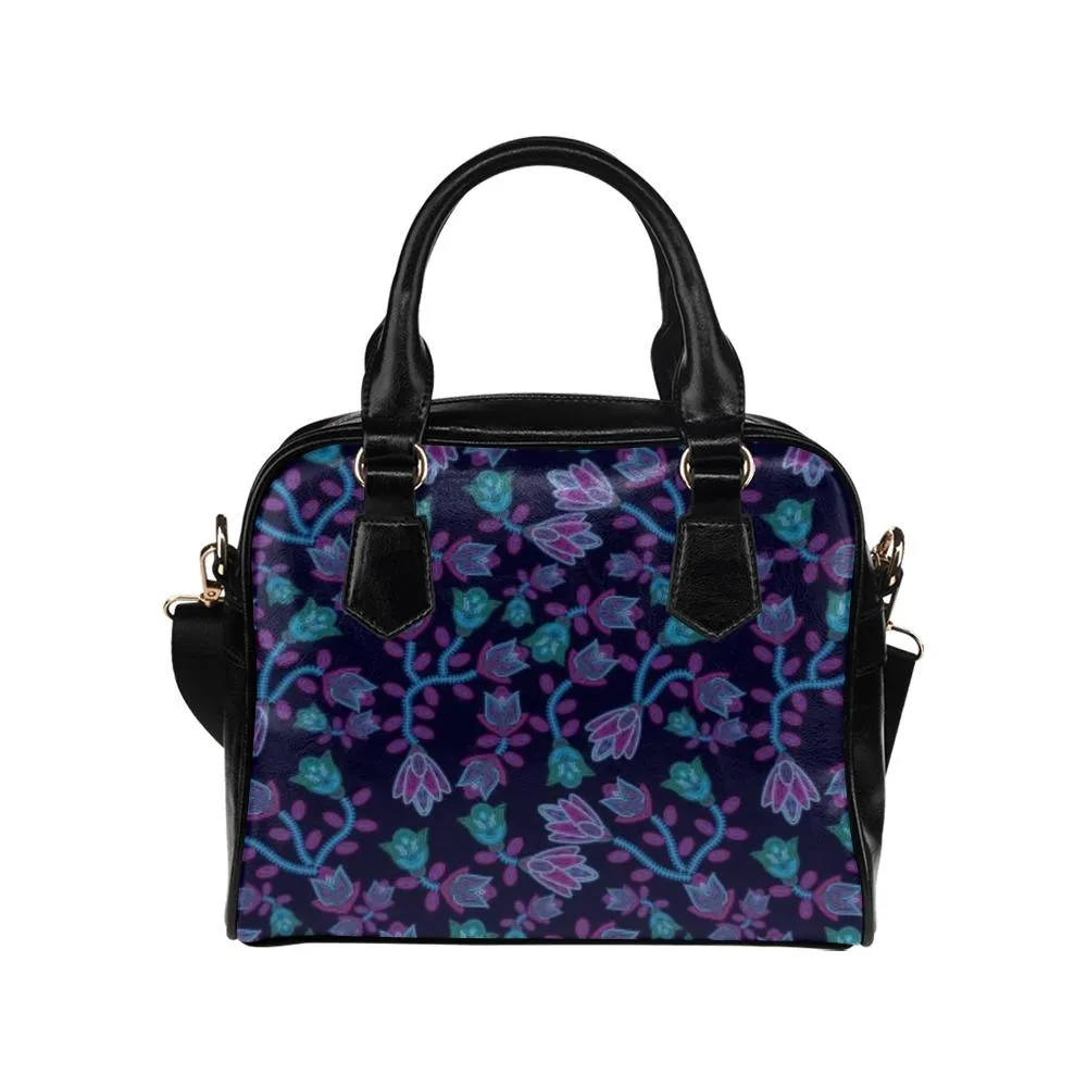 Beaded Blue Nouveau Shoulder Handbag