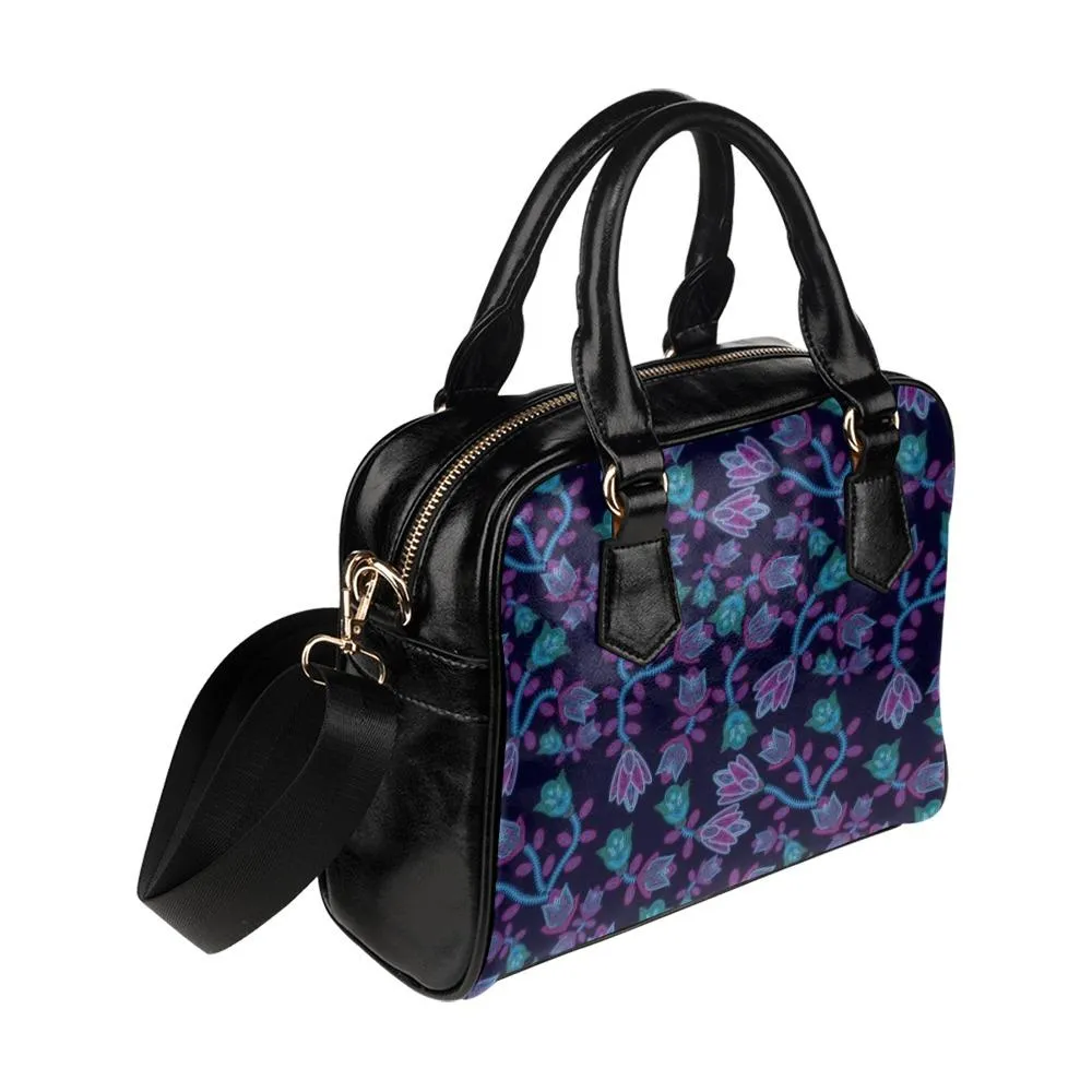 Beaded Blue Nouveau Shoulder Handbag