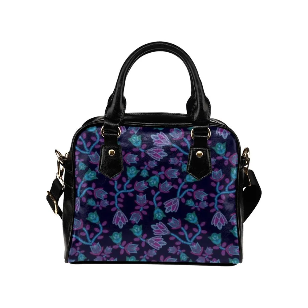 Beaded Blue Nouveau Shoulder Handbag