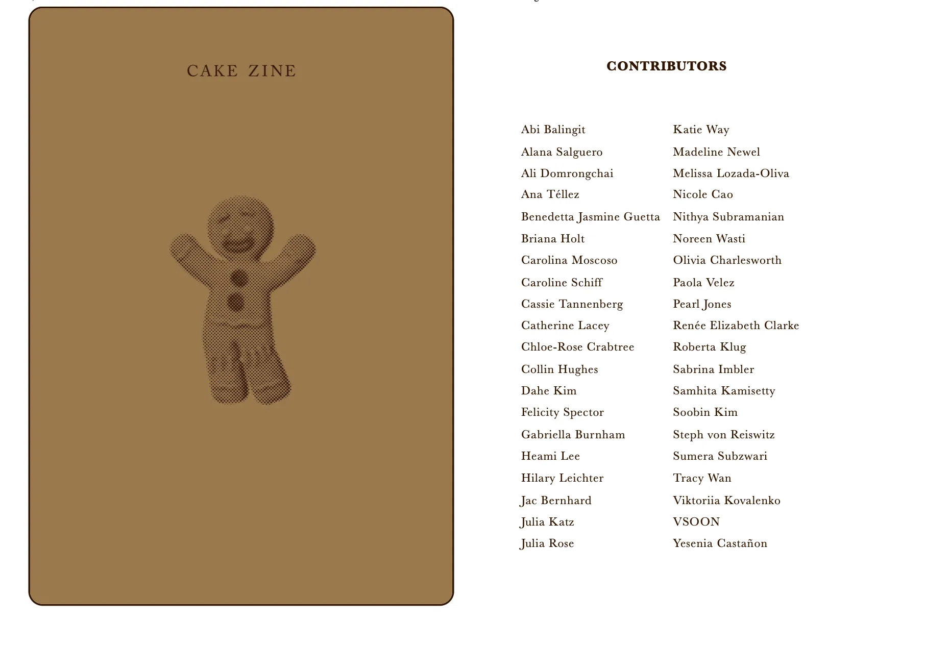 Cake Zine Volume 4 : Tough Cookie
