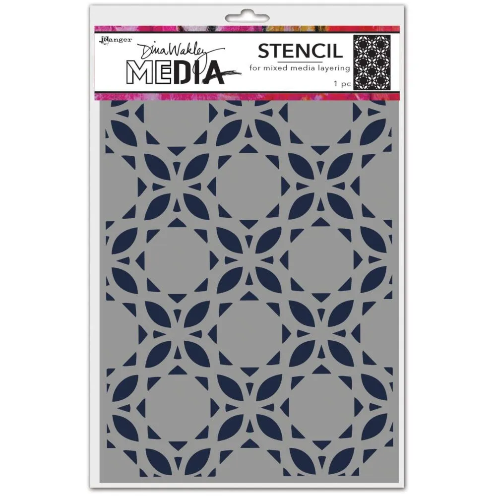 Dina Wakley Media Stencils 9"x 6"- Curly Tiles*