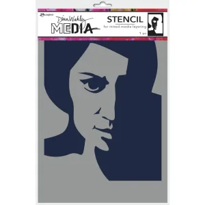 Dina Wakley Media Stencils 9"X6" - Pensive Face