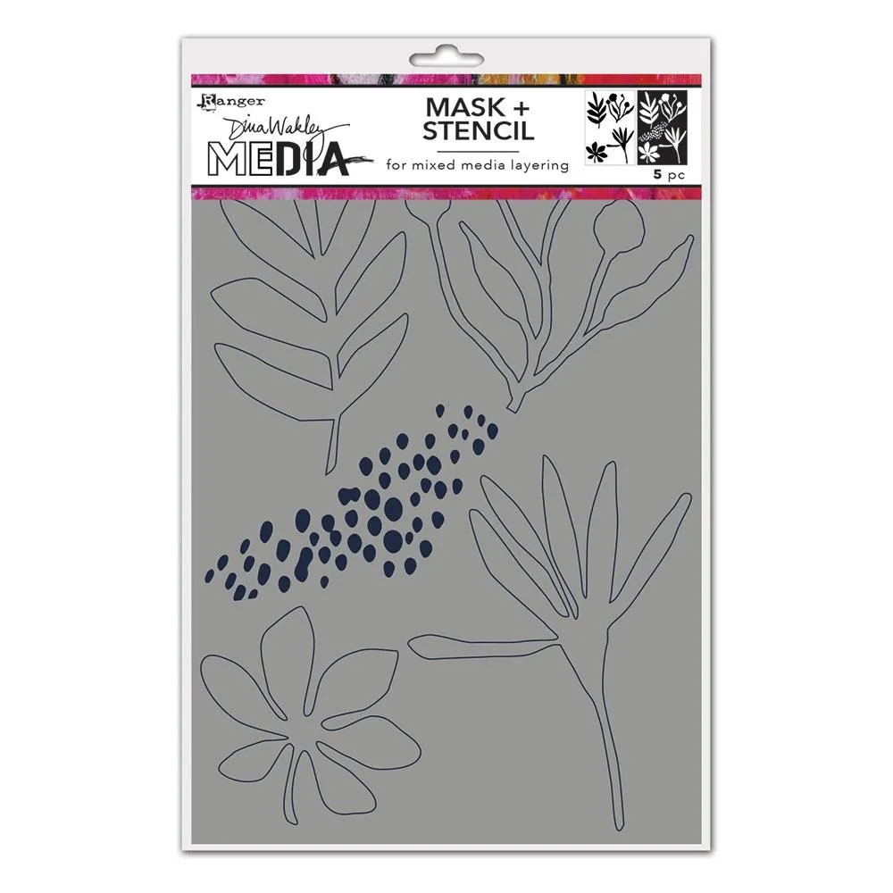 Dina Wakley Media Stencils   Masks 6"x 9" - Things That Grow