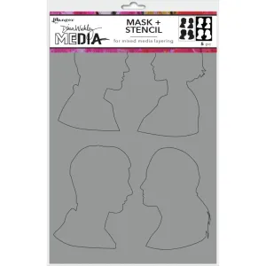 Dina Wakley Media Stencils   Masks 6"X9" - Profiles