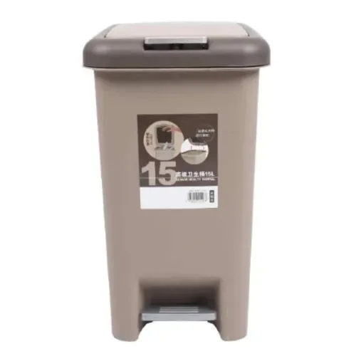 Durable 15l Plastic Pedal Trash Bin