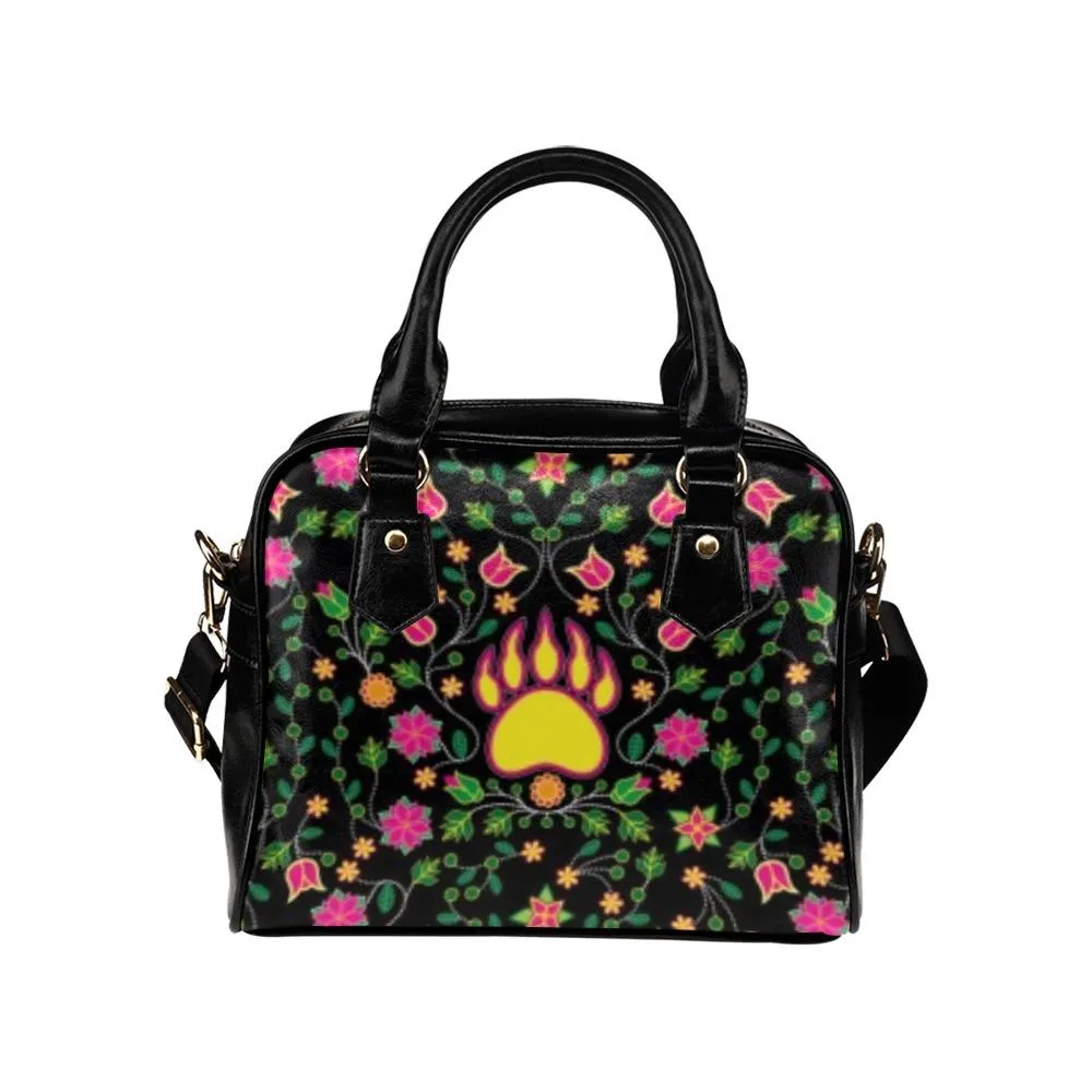 Floral Bearpaw Pink and Yellow Shoulder Handbag