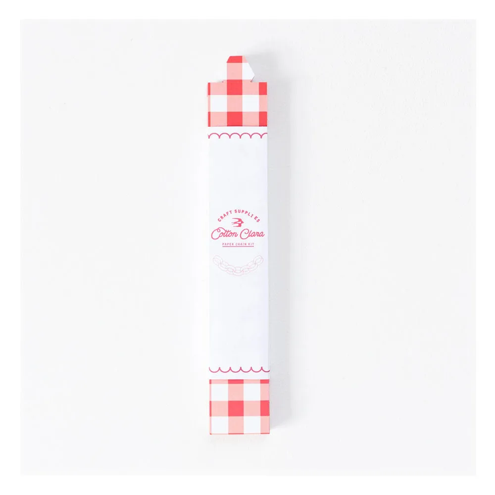 Gingham Paper Chain Red