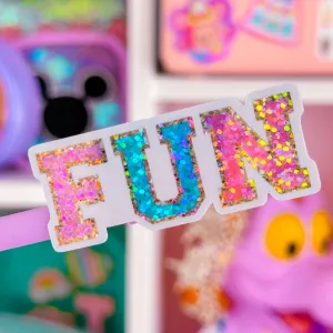 Glitter Waterproof Sticker - (Varisty Letter) FUN