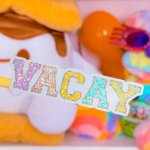 Glitter Waterproof Sticker - (Varsity Letter) VACAY
