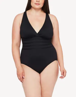 Island Goddess Plus Size Crossback One Piece Swimsuit