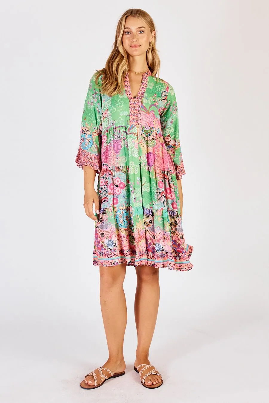 Lula Life SYBIL Dress in Lime