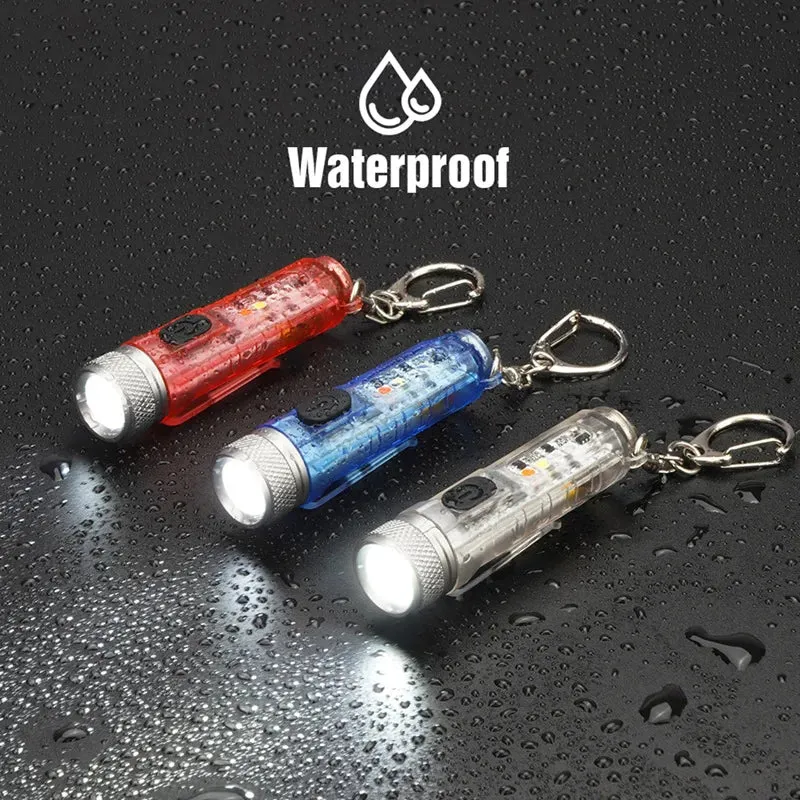 Mini Flashlight TYPE-C Fast Charge Portable Torch IP66 Waterproof  Belt Clip Multi-mode Warning Camping Magnetic Flashlight