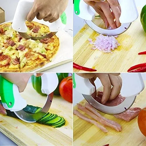 Multi-Purpose Cutting Tool for Pizza Vegetables Meat