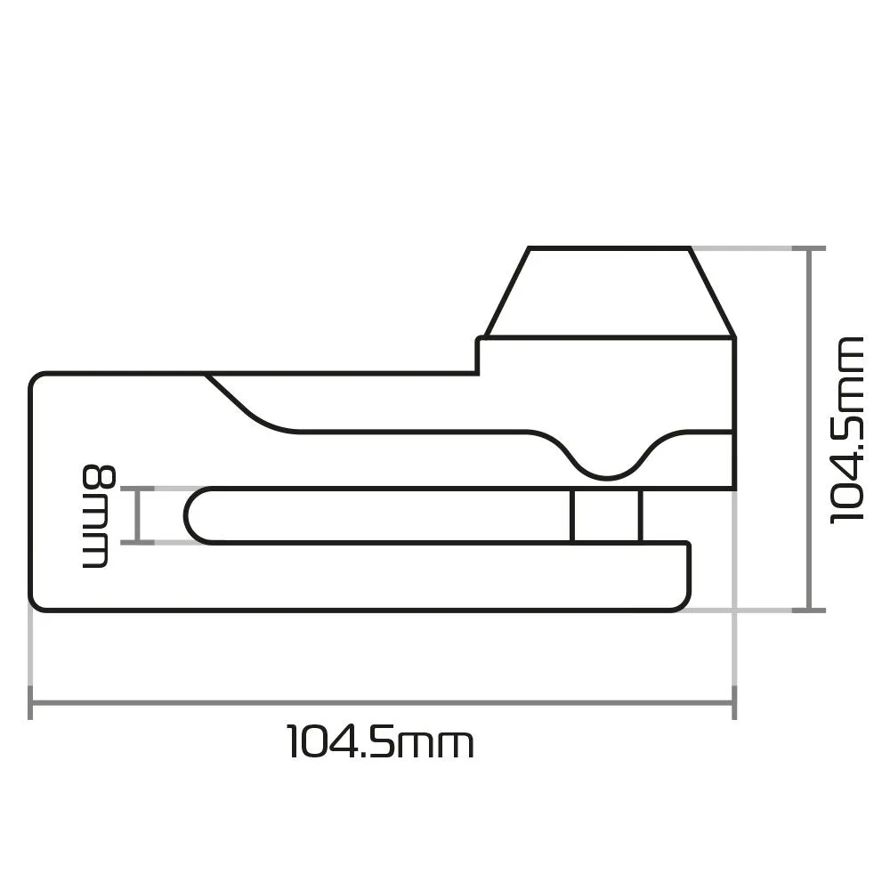 Oxford Titan 10mm Pin Disc Lock Black incl. Pouch