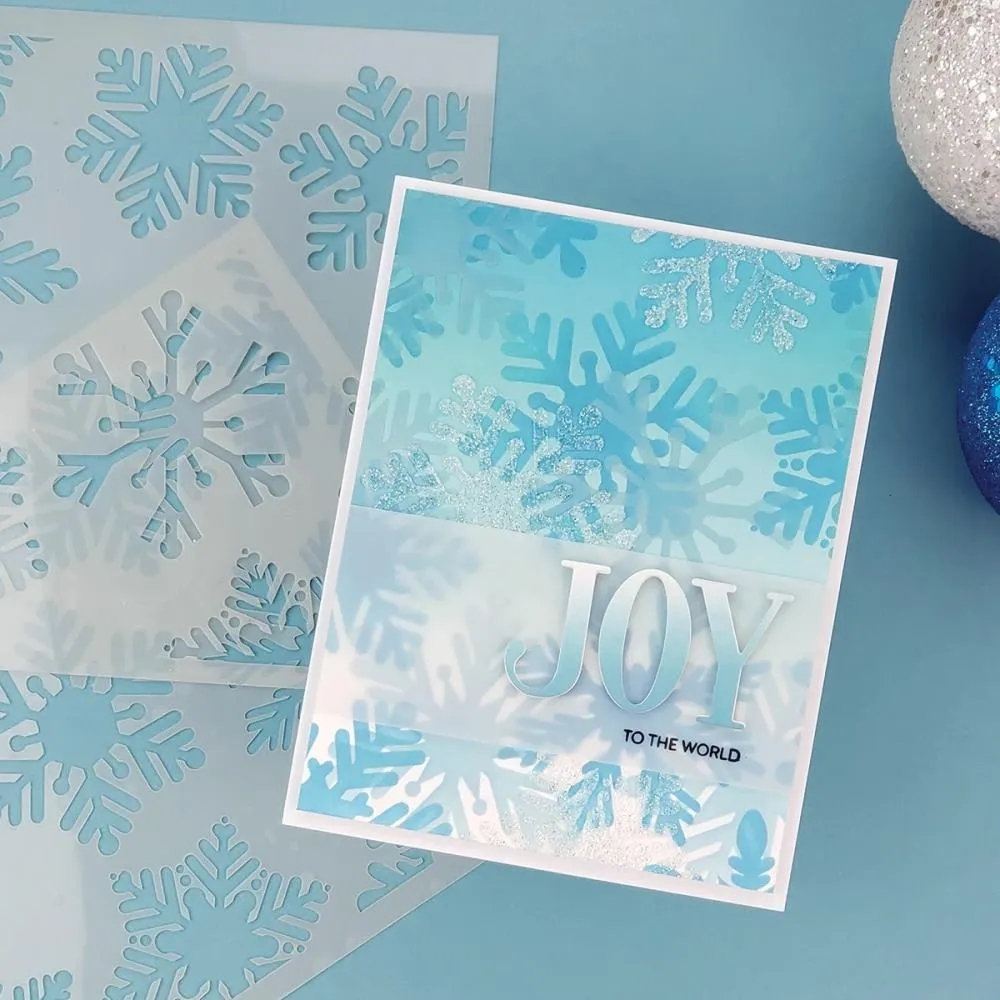 PhotoPlay Say It With Stamps Stencil 6in x 6in - 2/Layer Snowflakes*