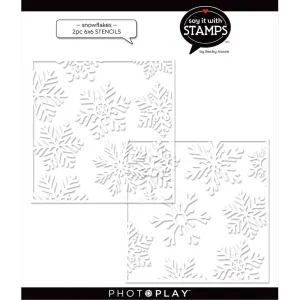 PhotoPlay Say It With Stamps Stencil 6in x 6in - 2/Layer Snowflakes*