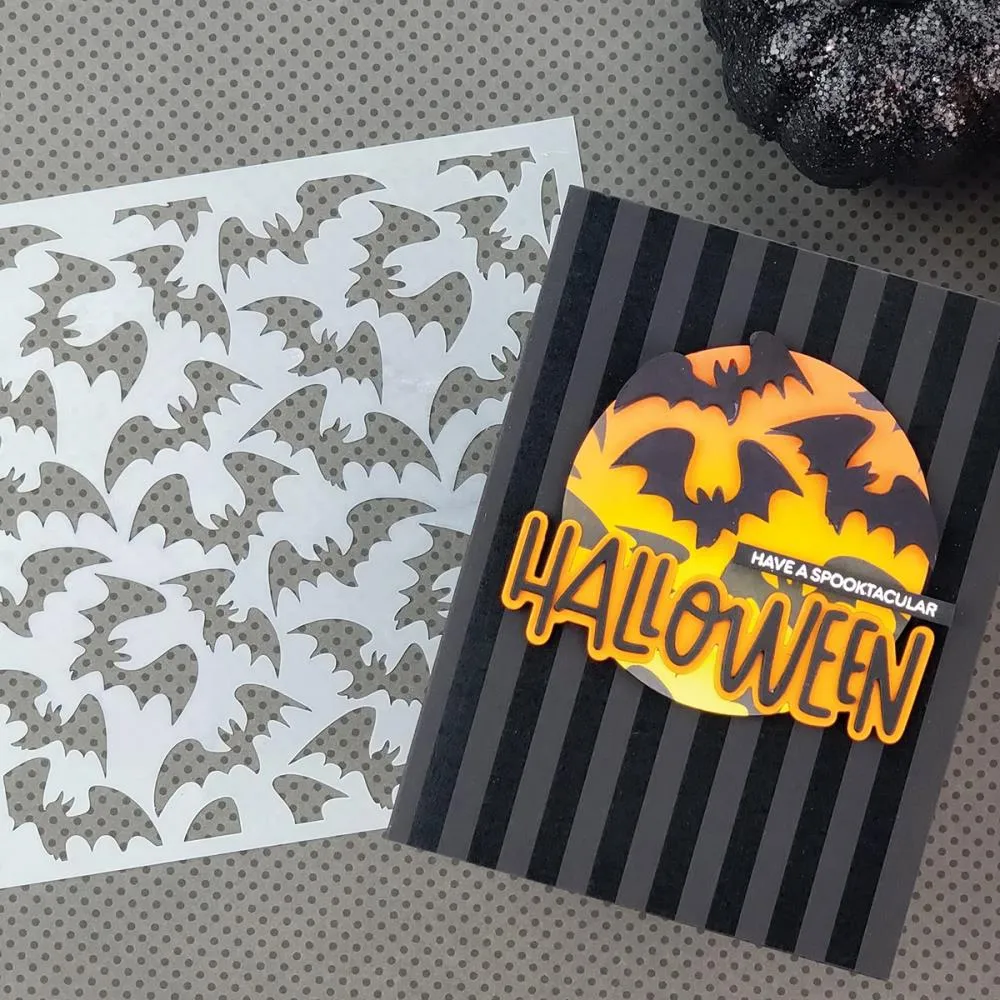 PhotoPlay Say It With Stamps Stencil 6in x 6in - Bats*