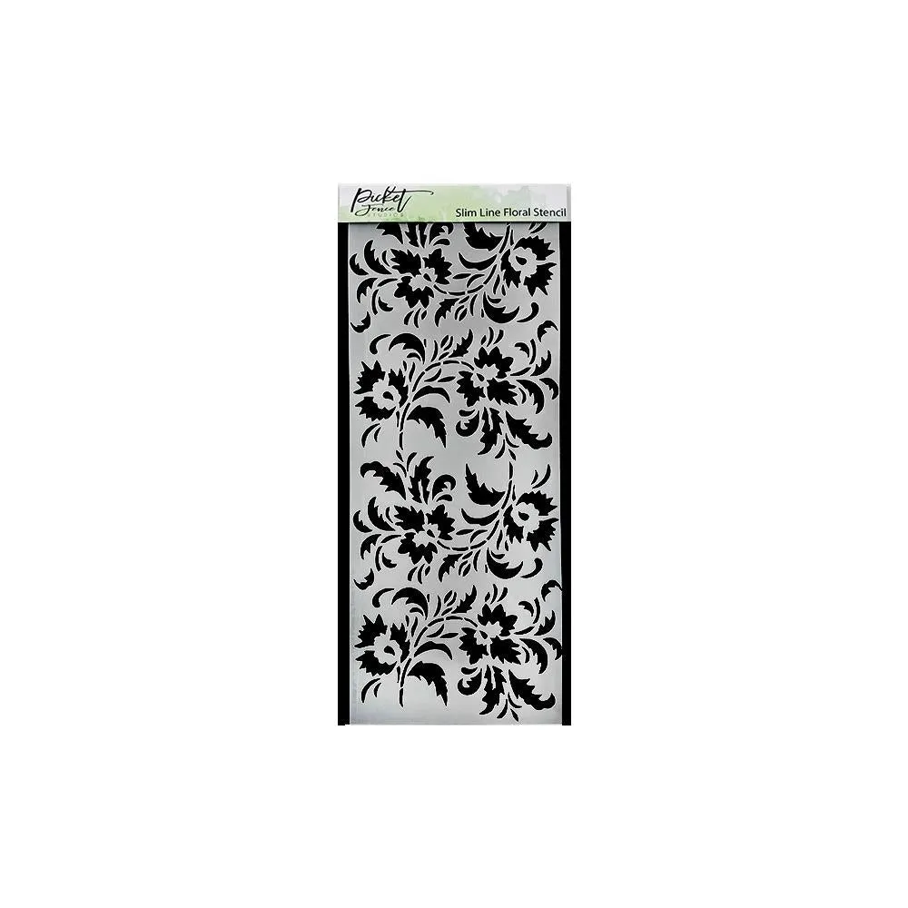 Picket Fence Studios Stencil 4in x 8in - Slim Line Floral*