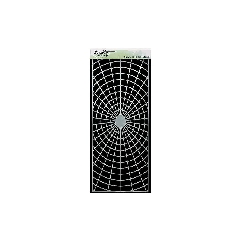 Picket Fence Studios Stencil 4in x 8in - Slim Line Radial*