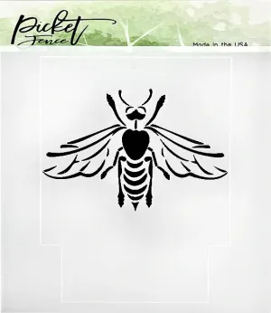 Picket Fence Studios Stencil 6"X6" - Bee Happy*