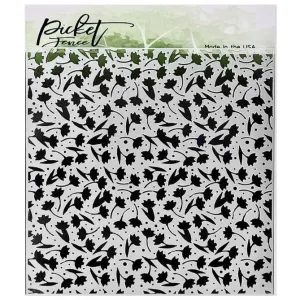 Picket Fence Studios Stencil 6"X6" - Flowers And Polka Dot Fun