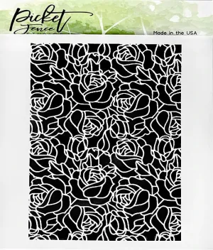Picket Fence Studios Stencil 6"X6" - Rose Lines*