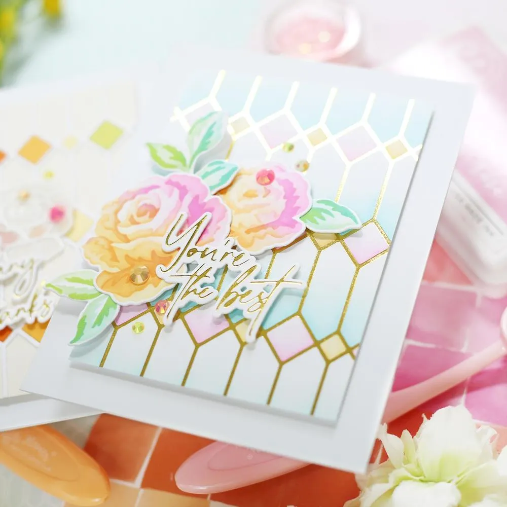 Pinkfresh Studio Stencils 4.25"x 5.25" 6 pack - Grant Yourself Grace Layering Stencils*