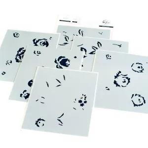 Pinkfresh Studio Stencils 4.25"x 5.25" 6 pack - Grant Yourself Grace Layering Stencils*