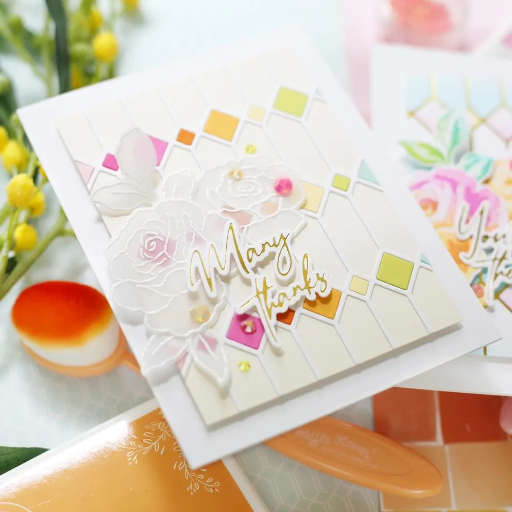 Pinkfresh Studio Stencils 4.25"x 5.25" 6 pack - Grant Yourself Grace Layering Stencils*
