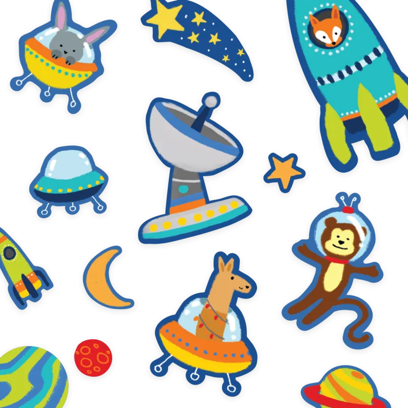 Play Again! Space Critters Reusable Sticker Scenes