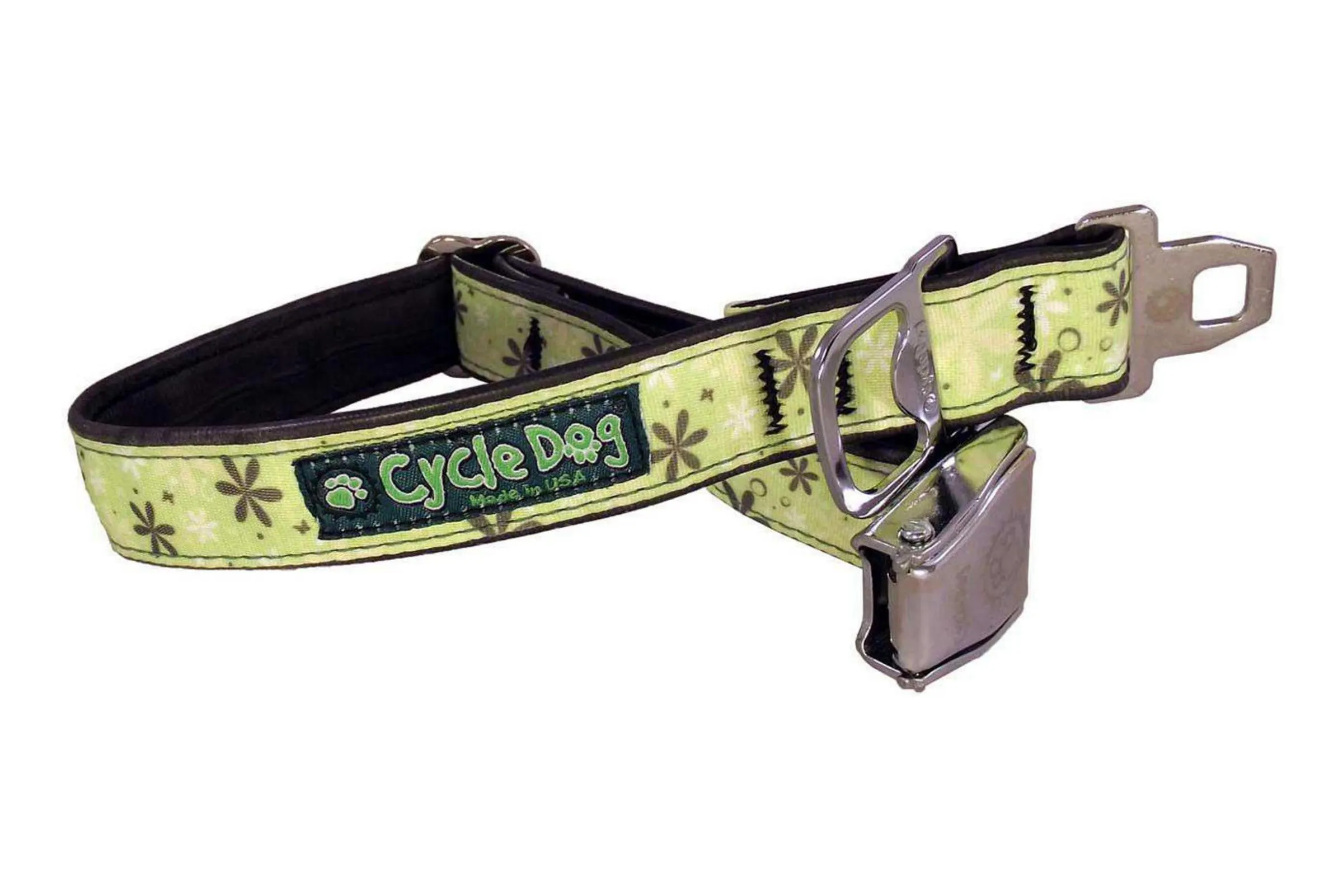 Pup Top Collar - Apple Green Retro Flowers