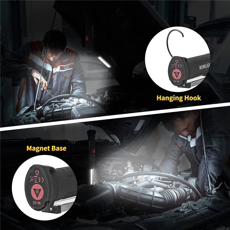 Rechargeable Work Lights LED Work Light Hanging Hook 5 Modes Magnetic USB Rechargeable Flashlight Portable Working Flash Light
