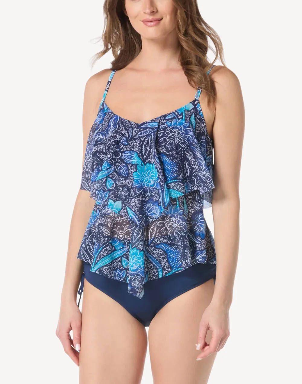 Samoan Floral Portia Mesh Tankini Top