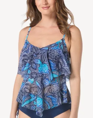 Samoan Floral Portia Mesh Tankini Top