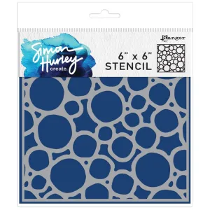 Simon Hurley create. Layering Stencil 6"X6 (15.2cm x 15.2cm)   Warped Circles