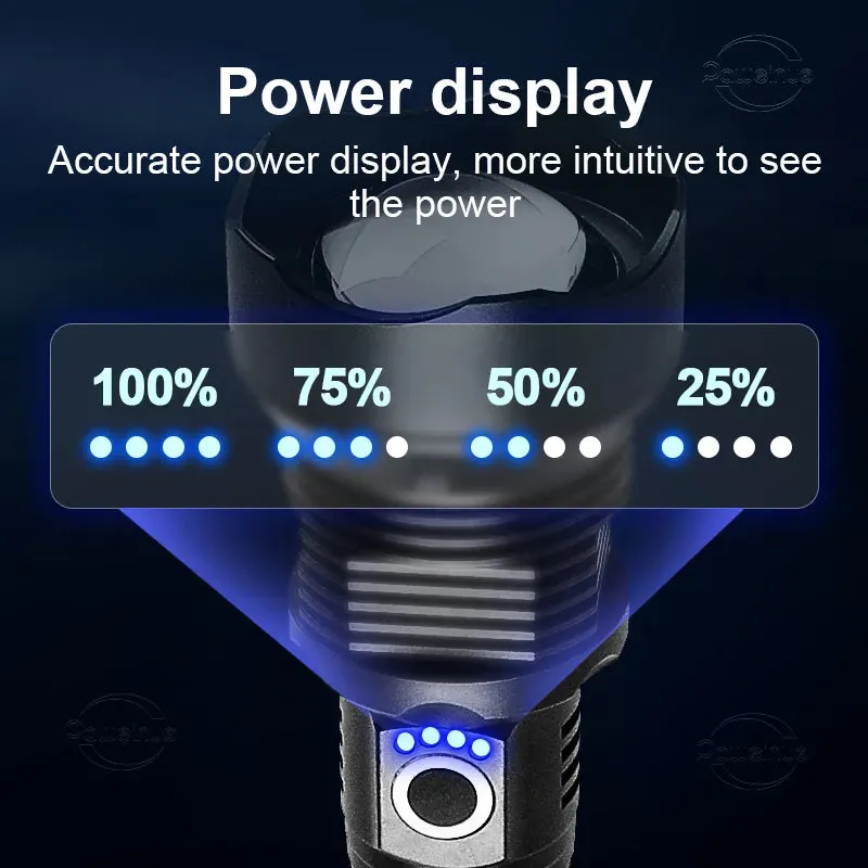 Super High Power XHP 360 Ultra Powerful Rechargeable Strong  Flashlight Led Usb Charging Led Lanterna Hand Torch 18650/26650