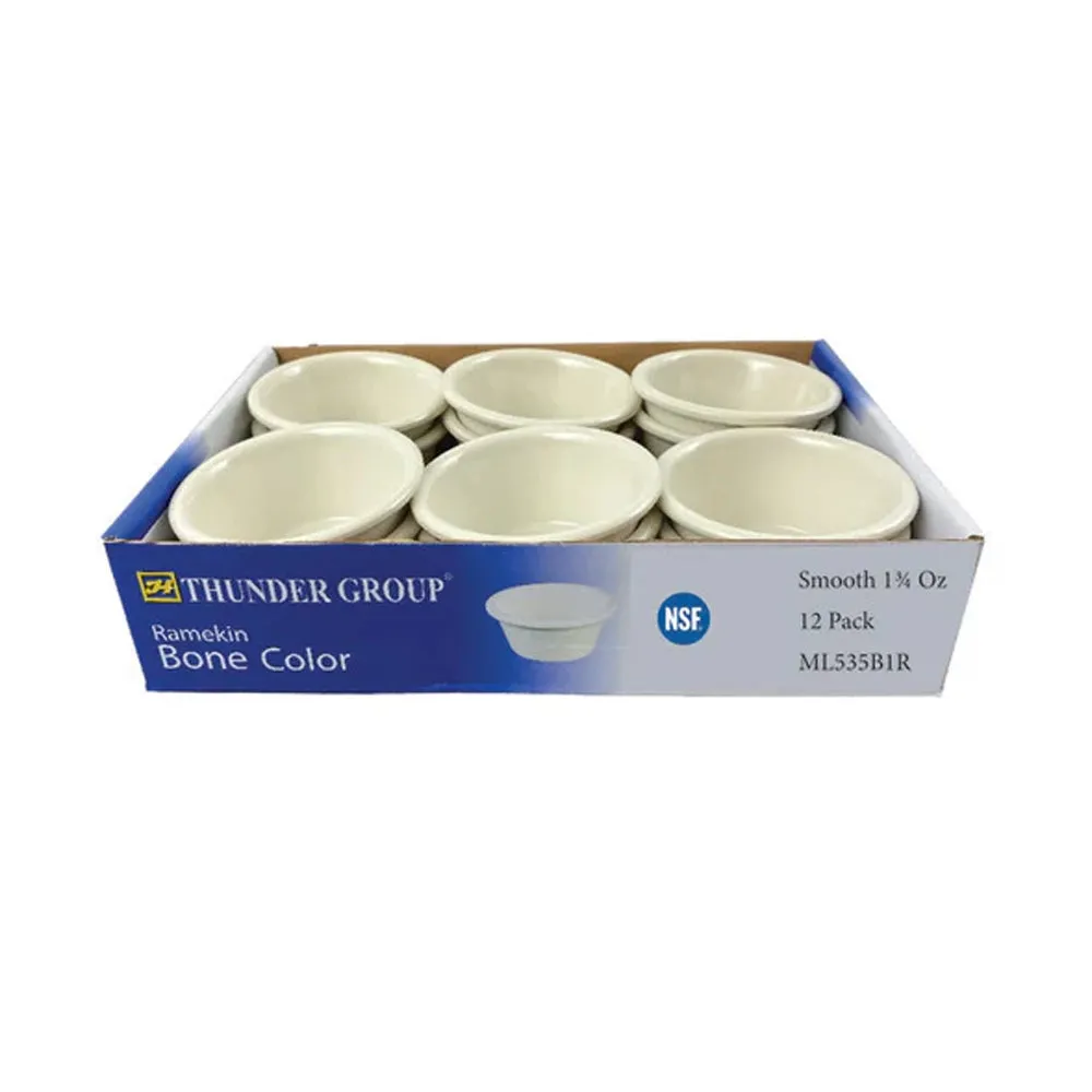 Thunder Group ML535B1R 1-3/4 oz Melamine Smooth Ramekin Bone Color Pack of 12