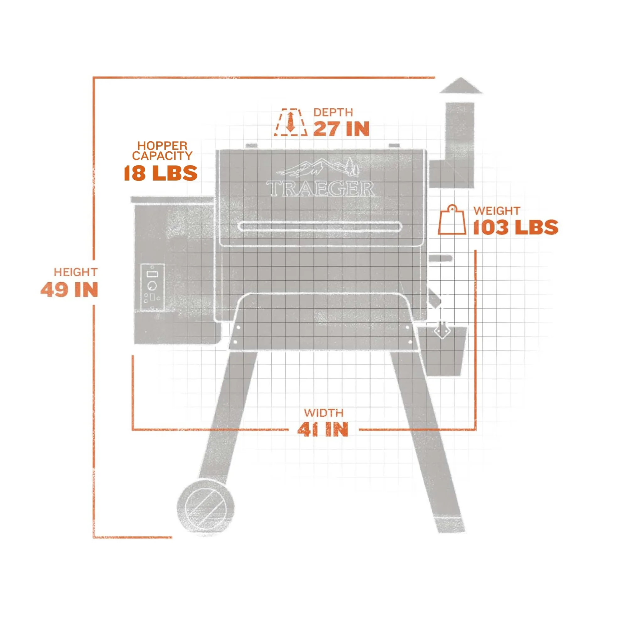 Traeger Grills Pro 22 Wood Pellet Grill & Smoker, Electric Pellet Smoker Grill Combo, 6-in-1 BBQ Versatility, 572 sq. in. Grilling Capacity, Meat Probe, 450 Degree Max Temperature, 18LB Hopper, Bronze