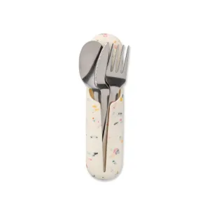 Travel Utensil Set: Cream Terrazzo