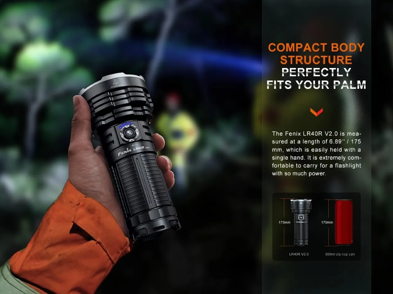 V2.0 Rechargeable LED Searchlight - LR40R