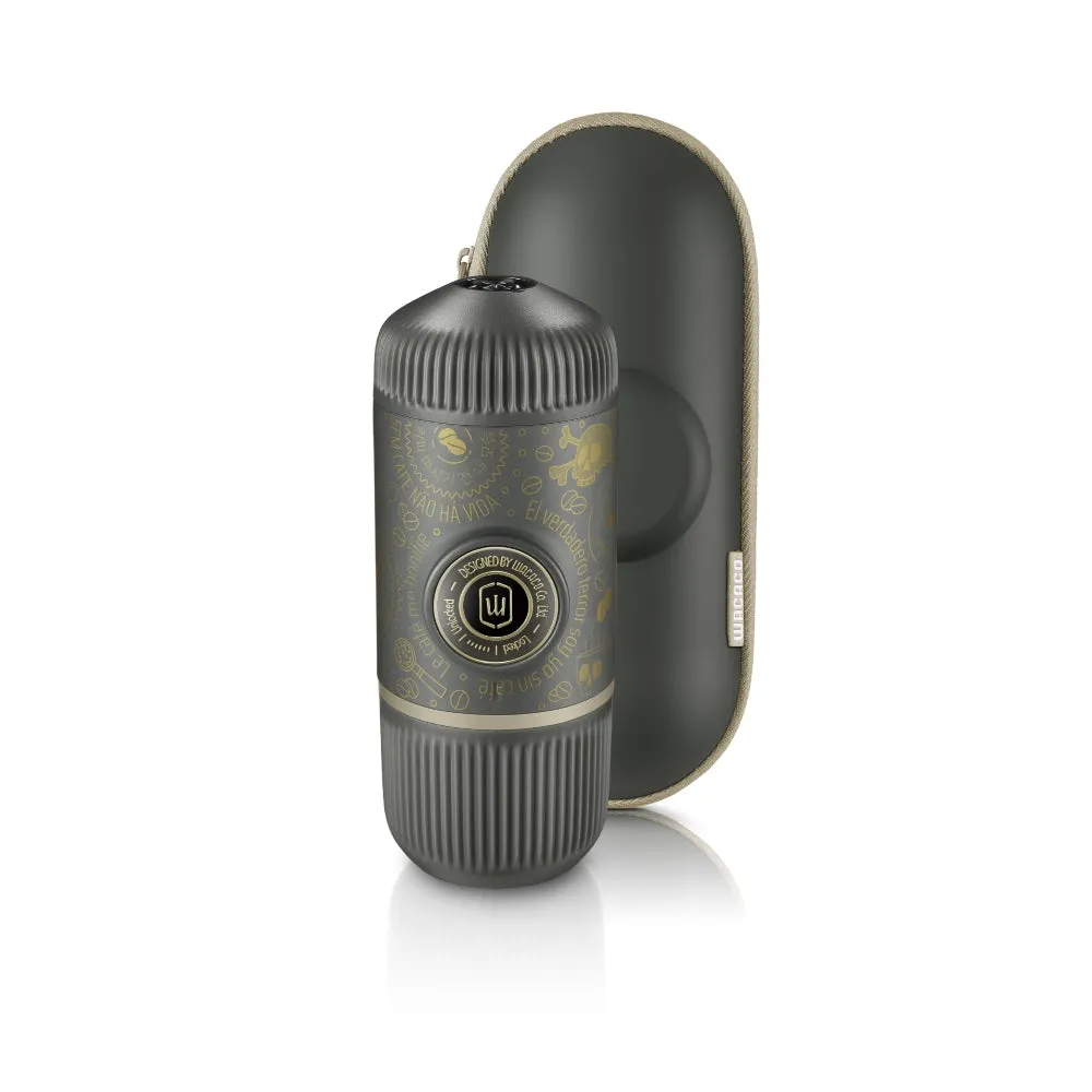 WACACO Nanopresso Dark Souls - Portable Espresso Maker with Protective Case (Manually Powered) - Gray