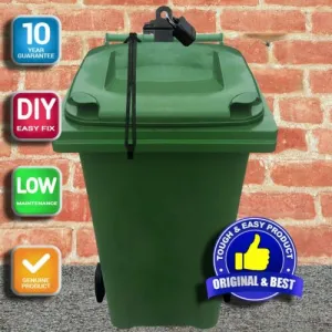 Wheelie Bin Wall Post Mount Lock-Free Bungee Lock