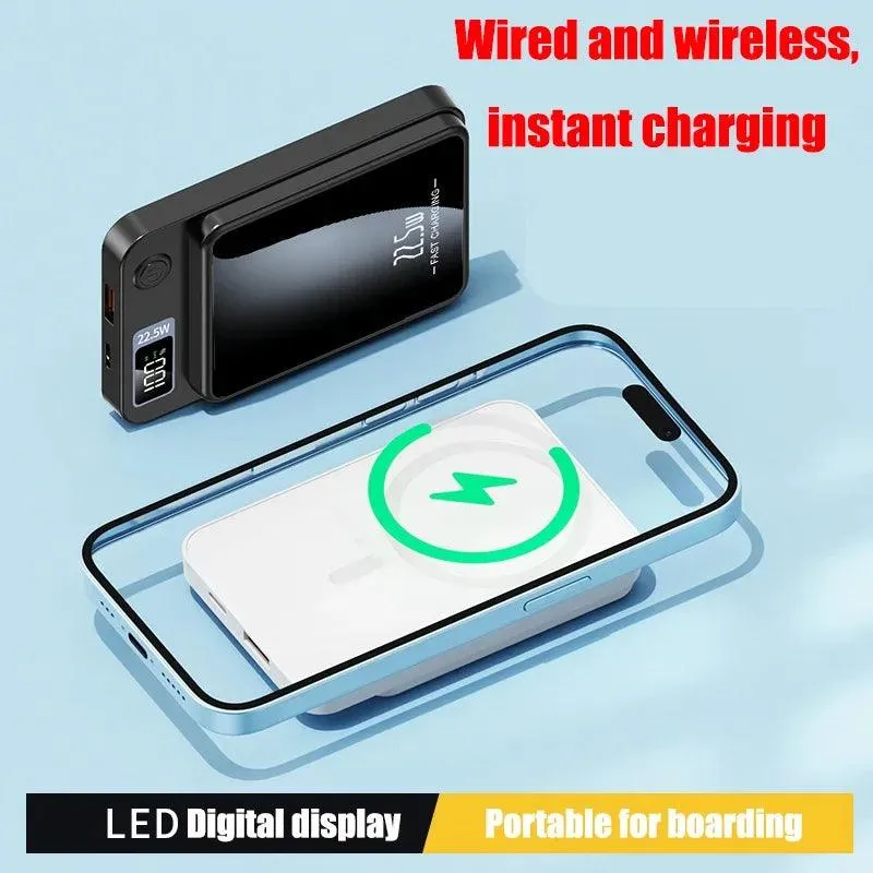 Xiaomi 100000mAh Magnetic Qi Wireless Charger - Portable 22.5W Fast Charging Power Bank for iPhone, Samsung, and Huawei