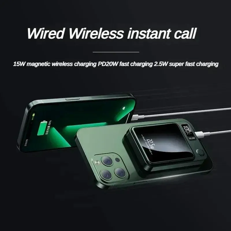 Xiaomi 100000mAh Magnetic Qi Wireless Charger - Portable 22.5W Fast Charging Power Bank for iPhone, Samsung, and Huawei
