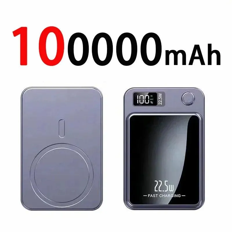 Xiaomi 100000mAh Magnetic Qi Wireless Charger - Portable 22.5W Fast Charging Power Bank for iPhone, Samsung, and Huawei